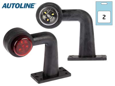 AUTOLINE LED ÄÄRIVALOPARI PUN/VAL. L-KUMIVARSI 12-24V