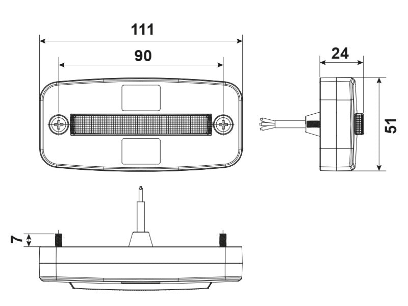 TRUCK VISION LED-ÄÄRIVALO KELT. 5M ADR
