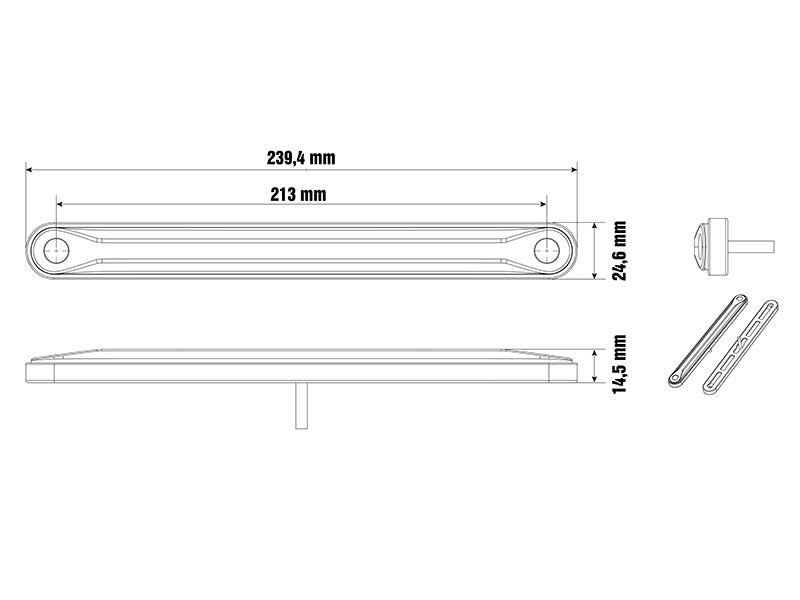 OPTIBEAM DARK PHANTOM ÄÄRIVALO  KELT. 239,4X24,6MM 0,5M ADR