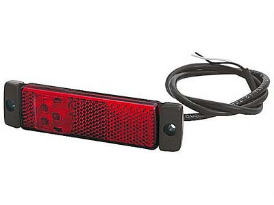 LED-ÄÄRIVALO PUN. 12/24V 130X32 0,5M JOHTO