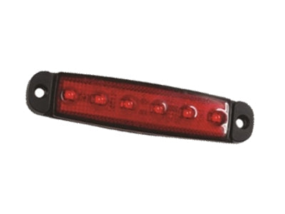 ÄÄRIVALO 6-LED PUN. 96X20X6,4MM 12-24V