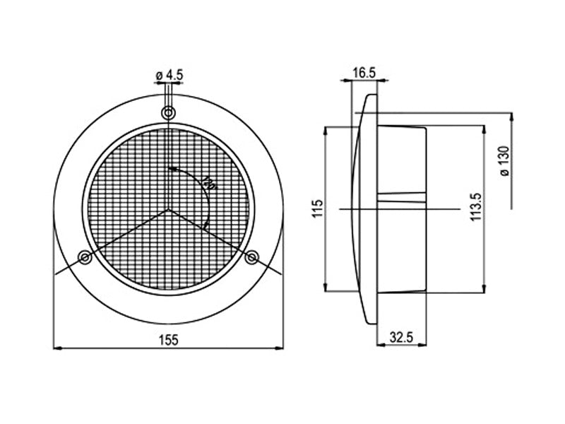 LED- PER./TAKASUMUVALO 24V Ø155MM UPPOAS.