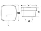 LED-TAKAVALO 12V PRO SQUARE 3F ECE R10