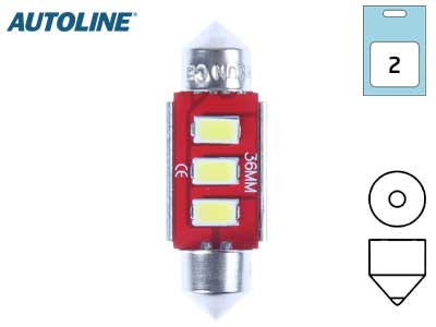LED-POLTTIMOPARI 12V SV8,5 2,4W 36MM CANBUS 12844 #