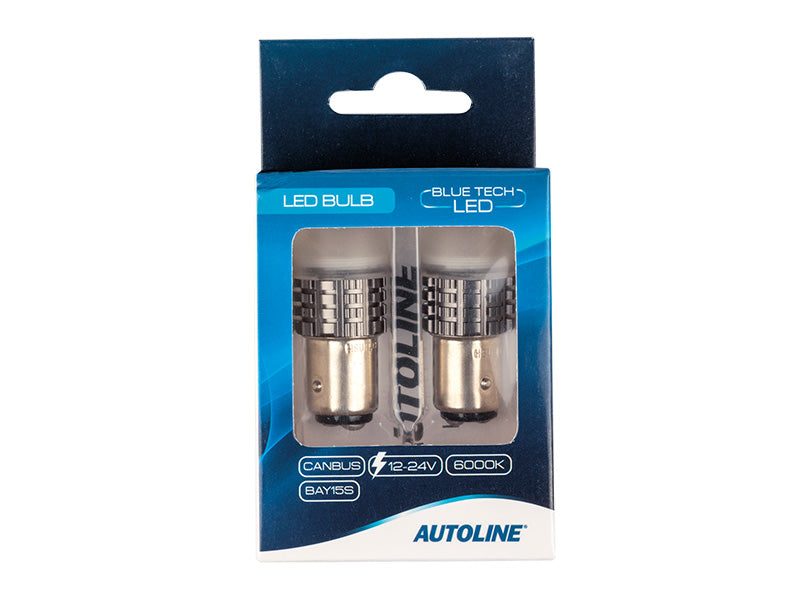 LED-POLTTIMOPARI BAY15D 6000K CAN AUTOLINE BLUE TECH 21/5W