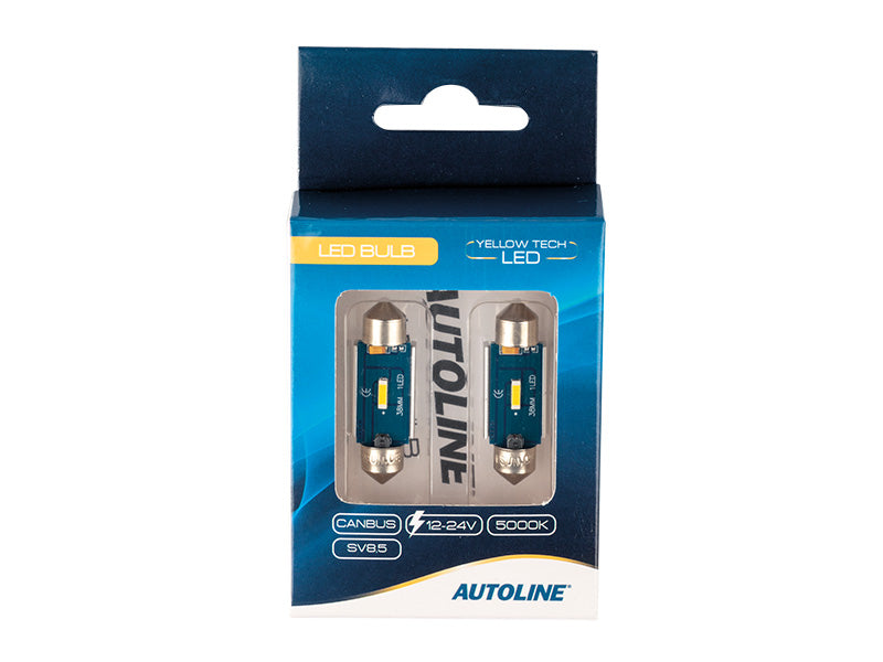 LED-POLTTIMOPARI SV8,5 38MM 5000K CAN AUTOLINE YELLOW TECH