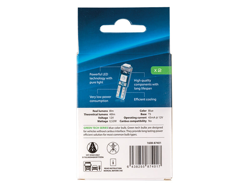 LED-POLTTIMOPARI T5 SININEN AUTOLINE