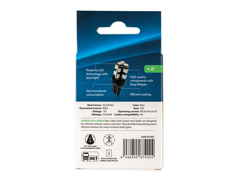 LED-POLTTIMOPARI T20 SININEN AUTOLINE