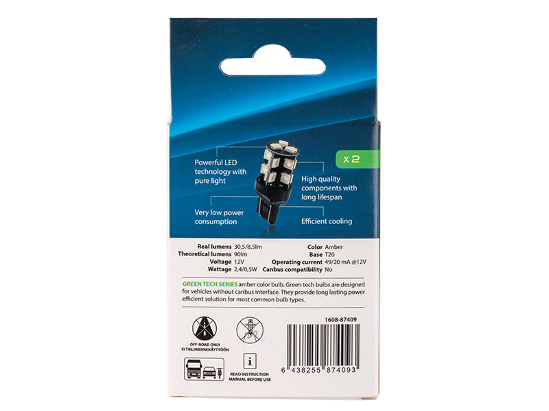 LED-POLTTIMOPARI T20 ORANSSI AUTOLINE