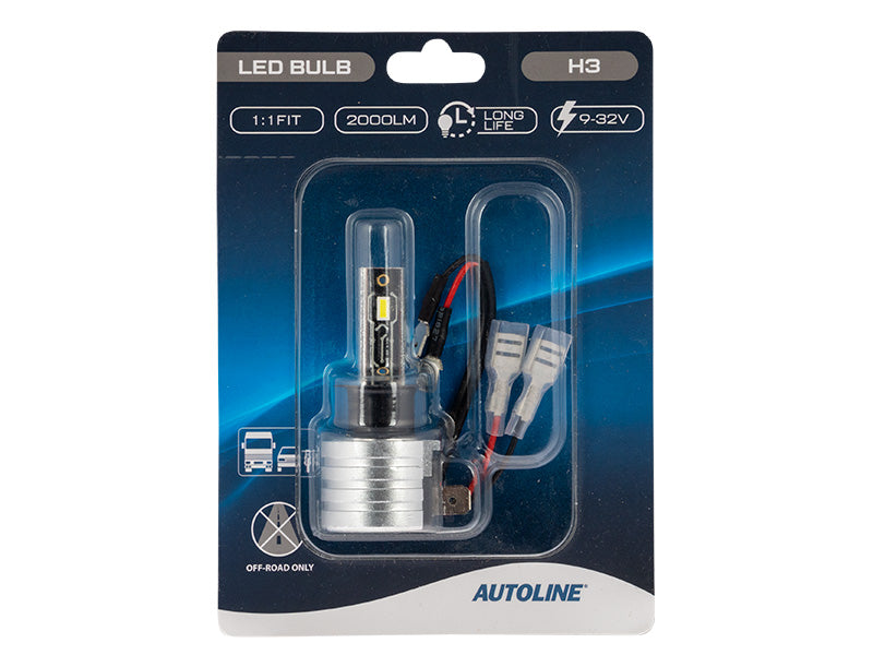 AUTOLINE 1:1 LED-POLTTIMO H3 9-32V 2000LM