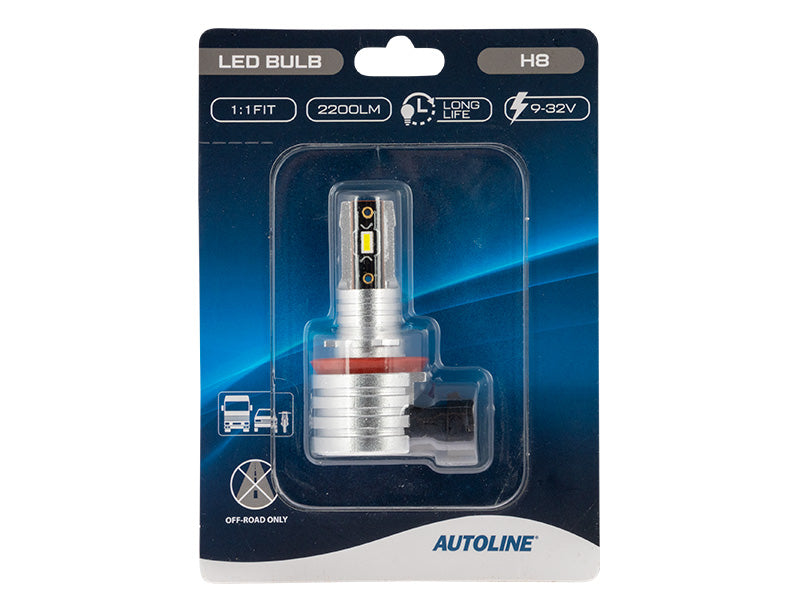 AUTOLINE 1:1 LED-POLTTIMO H8 9-32V 2200LM