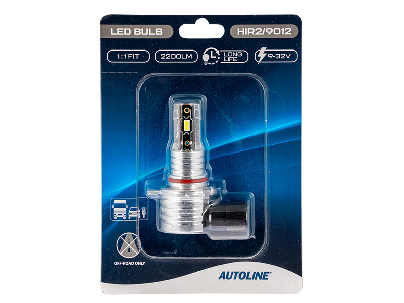 AUTOLINE 1:1 LED-POLTTIMO HIR2/9012 9-32V 2200LM
