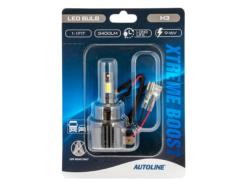 AUTOLINE 1:1 XTREME BOOST LED-POLTTIMO H3 9-16V 3400LM
