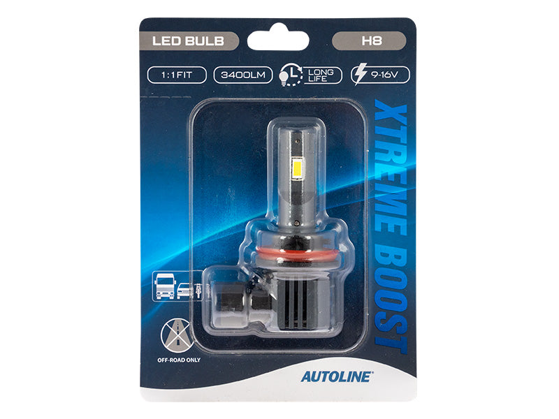 AUTOLINE 1:1 XTREME BOOST LED-POLTTIMO H8 9-16V 3400LM