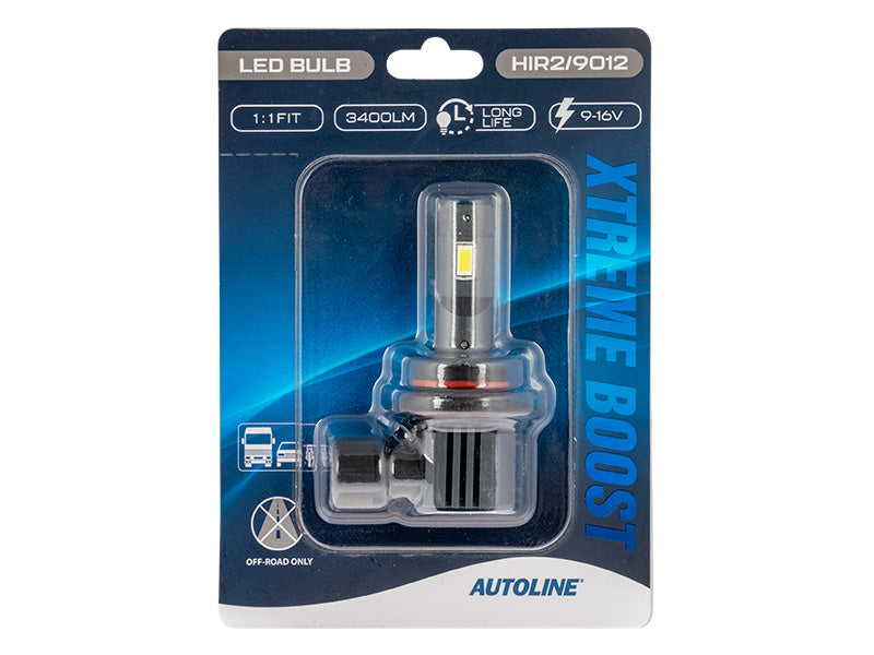 AUTOLINE 1:1 XTREME BOOST LED-POLTTIMO HIR2/9012 9-16V 3400LM