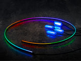 LED RGB SISÄVALOSARJA USB 4XJALKATILAVALO+110CM VALONAUHA
