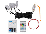 LED RGB SISÄVALOSARJA USB 4XJALKATILAVALO