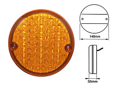 LED TAKAVALO 24V KELT 140MM/35MM (VILKKU) #