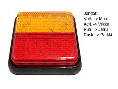 LED TAKAVALO 12V 116X116 (PARKKI/JARRU/VILKKU)
