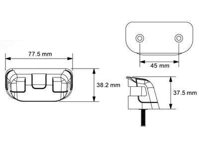 LED REKISTERIVALO 12/24V 77,5X37,5X38,2MM