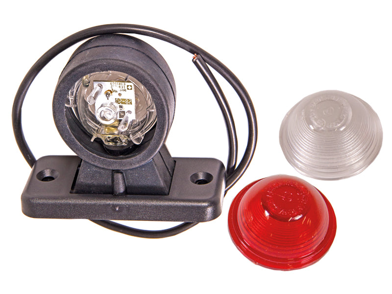 LED-ÄÄRIVALO KUMIVARSI 10-30V LYHYT PUN/VALK