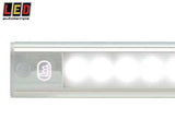 SISÄVALO, KAPEA, HIPAISUKYTKIMELLÄ, 24V - 410MM - HOPEA ALUMIINI