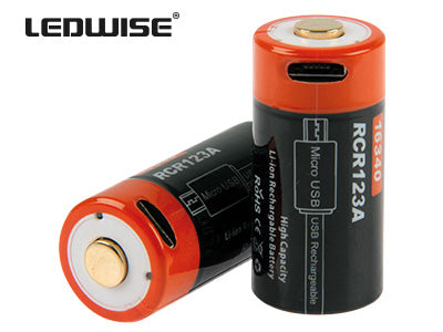 AKKU 16340 2 KPL 700MAH 3,7V MICRO USB LATAUSPORTILLA