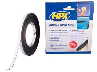 KAKSIPUOLEINEN VAAHTOTEIPPI MUSTA HPX 9MMX10M