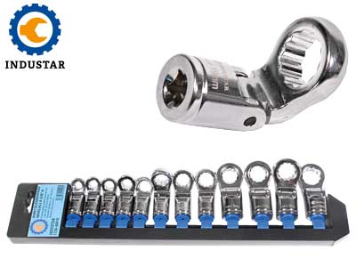INDUSTAR KIINTOLENKKIPÄÄT NIVELELLÄ 3/8" 8-19MM 12- OSAINEN