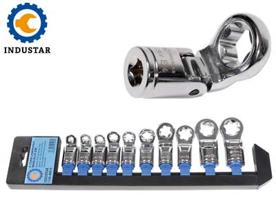 INDUSTAR E-TORX LENKKIPÄÄT NIVELELLÄ 3/8"  E6-24 10- OSAINEN