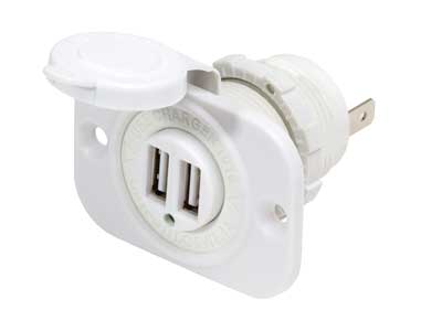 USB-RASIA VALK. 12/24V 2-PORTTIA 2,1A/5V