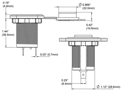 USB-RASIA MUSTA 12/24V 2-PORTTIA 2,1A/5V