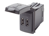 USB-RASIA MUSTA 12/24V 2-PORTTIA 4,8A/5V