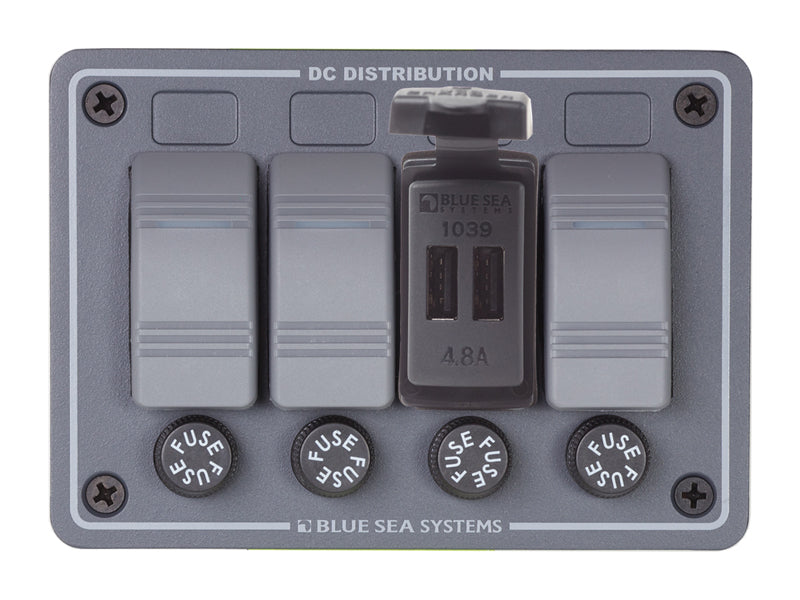 USB-RASIA MUSTA 12/24V 2-PORTTIA 4,8A/5V