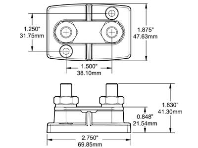 TUPLAKYTKENTÄPULTTI 2 X 10MM 600A
