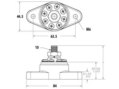 KYTKENTÄPULTTI 10MM+8 LÄHTÖÄ