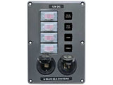KATKAISINPANEELI 4, HARMAA, 12V TUP.SYT.RASIA, 2 USB LATAUS