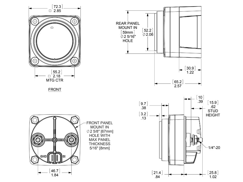 M-SERIES AUTOMATIC CHARGING RELAY - 12/24V DC 65A ##
