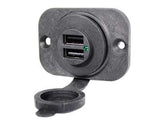 USB-RASIA  12/24V --> 2,1A/5V 2-PORTTIA