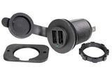 USB-RASIA  12/24V --> 2,1A/5V 2-PORTTIA