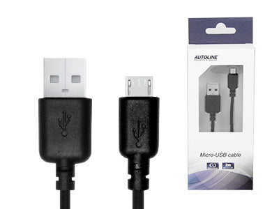 MICRO-USB KAAPELI 2M MUSTA