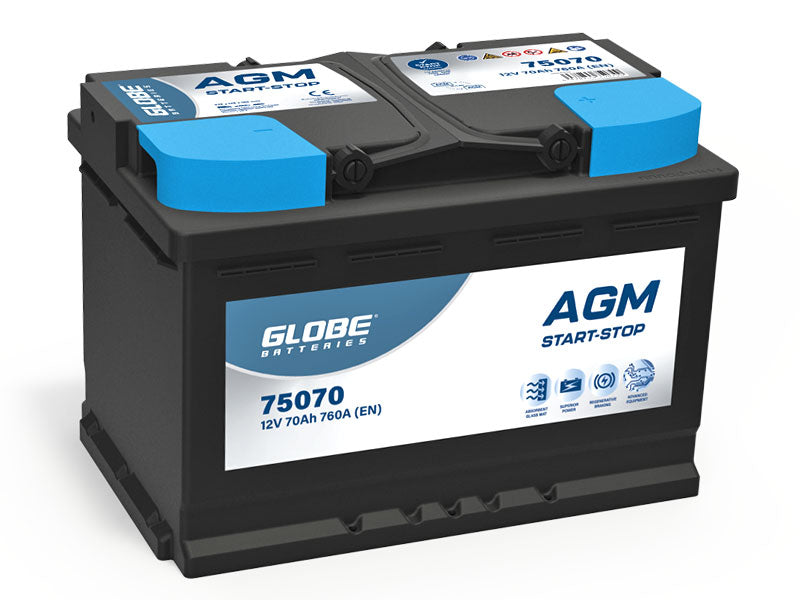 GLOBE START-STOP AGM 70AH 278X175X190 -/+ 760A EN