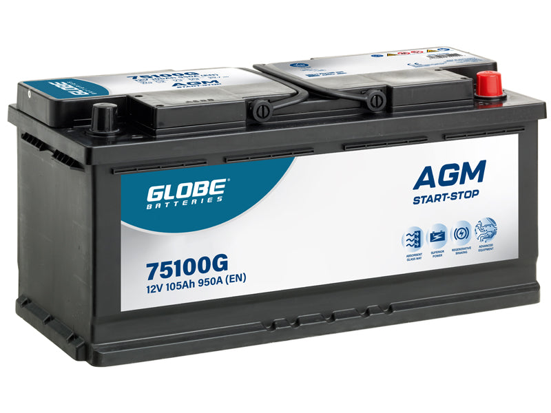 GLOBE AGM 105AH 393X175X190 -/+ 950A EN