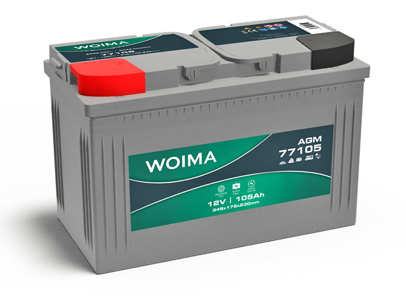 WOIMA AGM SOLAR 105AH 345X175X230 -/+