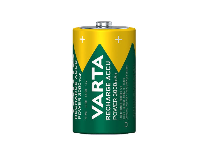 VARTA, RECHARGEABLE, ACCU R2U D 3000MAH 2 KPL