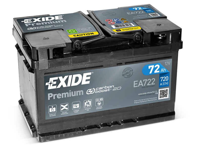 EA722 EXIDE PREMIUM 72AH 278X175X175 -/+ 720A