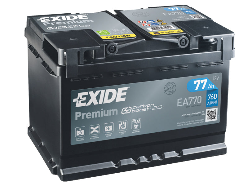EA770 EXIDE PREMIUM 77AH 278X175X190 -/+ 760A