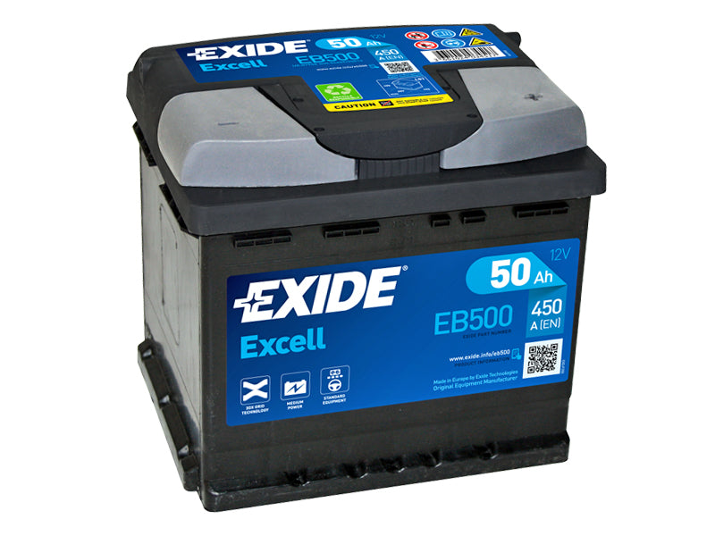 EB500 EXIDE EXCELL 50AH 207X175X190 -/+ 450A
