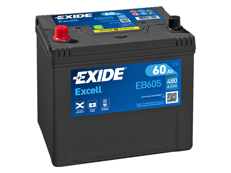 EB605 EXIDE EXCELL 60AH 230X173X222 +/- 480A