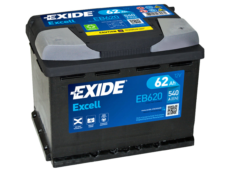EB620 EXIDE EXCELL 62AH 242X175X190 -/+ 540A